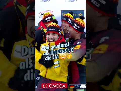 Video Thumbnail: Underdog gewinnt EM-Titel im Viererbob | Sportschau #shorts