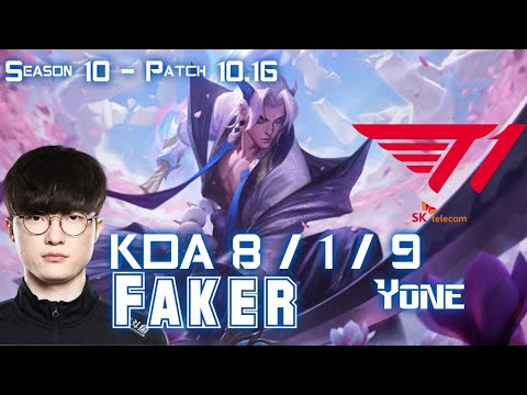 T1 Faker YONE vs LUCIAN Mid - Patch 10.16 KR Ranked