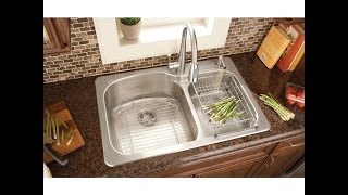 Kitchen Sink Installation Glacier Bay Top Mount Stainless Steel 33x22x9 2-hole Double Bowl
