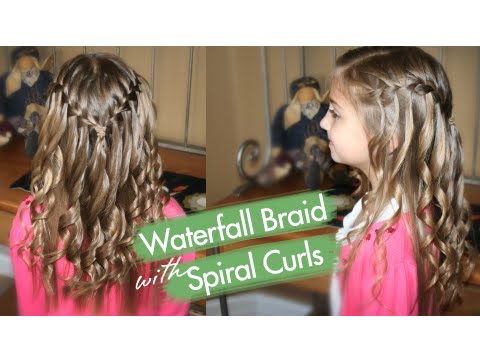 螺旋状のカールと滝の三つ編み｜プロムの髪型｜かわいい女の子の髪型 (Waterfall Braid with Spiral Curls | Prom Hairstyles | Cute Girls Hairstyles)