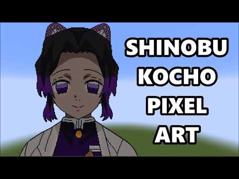 StrikeClear - Minecraft Anime Builds - SHINOBU KOCHO Pixel Art Timelapse [DEMON SLAYER / KIMETSU NO YAIBA]