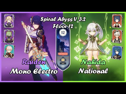C0 Raiden and C0 Nahida - Spiral Abyss Floor 12 V 3.2