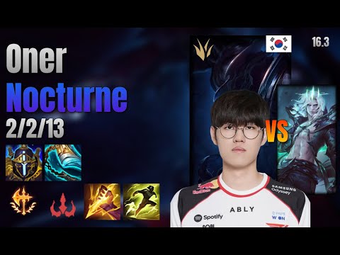 Oner Jungle Nocturne vs Viego lol KR solo rank Full Game 16.3 | 오너 녹턴 vs 비에고