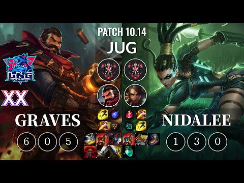 LNG Xx Graves vs Nidalee Jungle - KR Patch 10.14