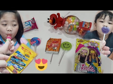 CANDY BATTLE !!  Zael ♥️ Cici | Cobain Banyak Lollipop TOY Candy Dispenser