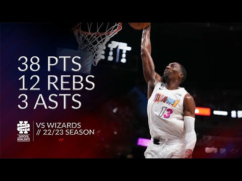 Bam Adebayo 38 pts 12 rebs 3 asts vs Wizards 22/23 season