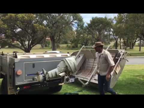Boatloader and swingaway carrier for Camper Trailers