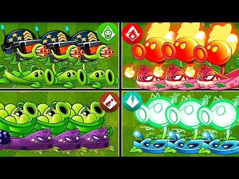 4 Team Plants Peashooter + Vine - Which Team Will Win? - PvZ2 Team Plants vs Team Plants
