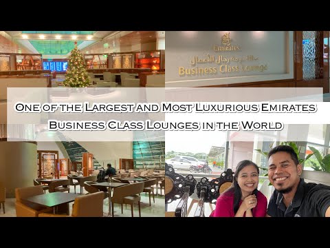 Tour em um dos maiores e mais luxuosos lounges da classe executiva da Emirates! Guia de self check-in