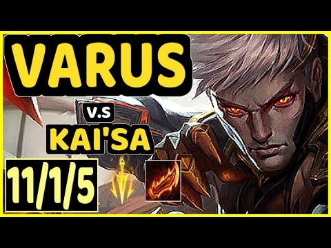 XDSMILEY (VARUS) vs KAI'SA - 11/1/5 KDA BOTTOM ADC GAMEPLAY - EUW Ranked GRANDMASTER