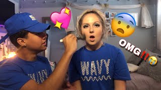 BOYFRIEND DOES MY MAKEUP!!!*OMG*