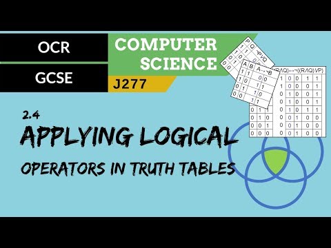 84. OCR GCSE (J277) 2.4 Applying logical operators in truth tables