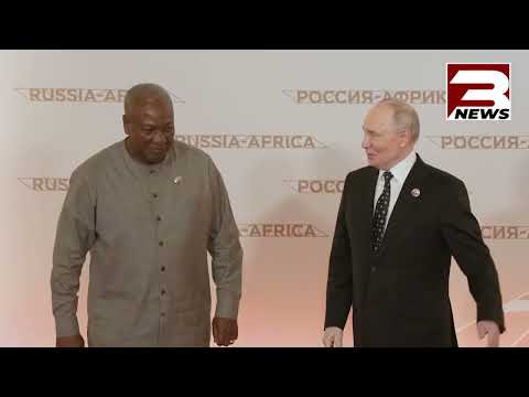 President Mahama Shakes Hands with Russian President, Vladimir Putin