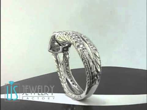 SKU: ER-237 Princess Cut Diamond Millgrain Edge Engagement Ring