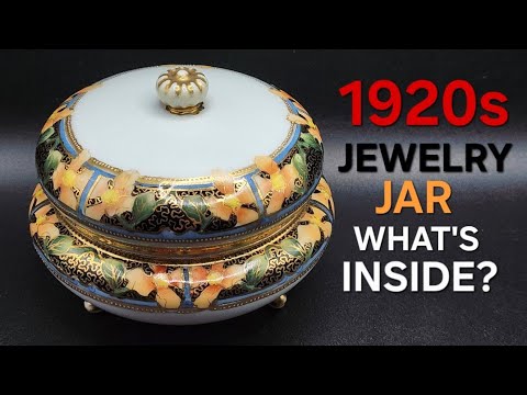 Vintage 1920s JEWELRY JAR - JASON'S WAY! Come sort with me