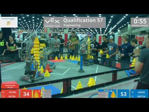 1010N VEX ITZ Worlds Match 3 (Q-57) 1010N & 8675A VS 4364H & 58072A