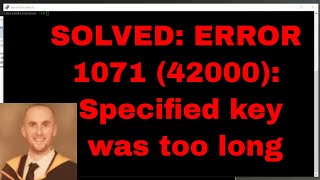 SOLVED: ERROR 1071 (42000): Specified key was too long; max key length is 767 bytes