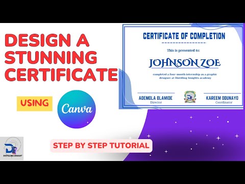 How to Design a Creative Certificate of Completion in Canva from Scratch / STEP BY STEP TUTORIAL
