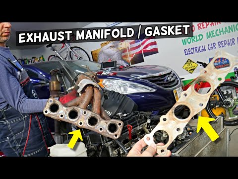 HYUNDAI SONATA EXHAUST MANIFOLD GASKET REPLACEMENT REMOVAL, EXHAUST MANIFOLD