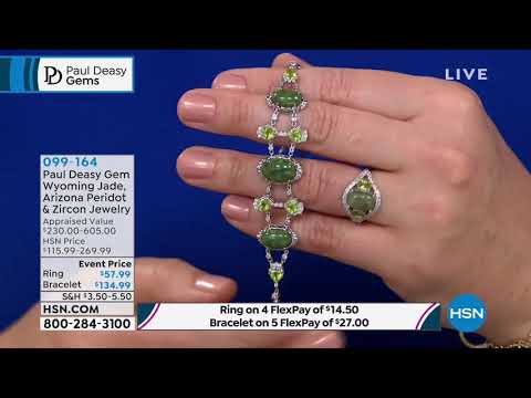 Paul Deasy Gem Wyoming Jade, Arizona Peridot and White Z...