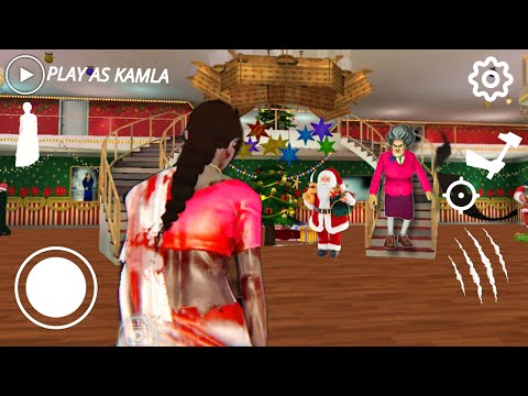 PLAYING AS KAMLA IN SCARY TEACHER 3D CHRISTMAS UPDATE || KAMLA VS SANTA CLAUSE FULL VIDEO 