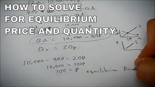Solving for equilibrium price and quantity mathematically