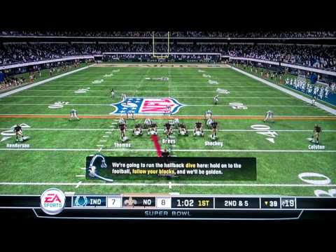 Madden 11 Super Bowl 45 Colts vs Saints Part 1