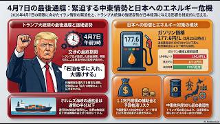 世界情勢ニュース26.4.5　最後通牒まで残り2日。トランプ氏「石油で大儲け」の本音と、同盟国に突きつけた「自力確保」の非情な通告。