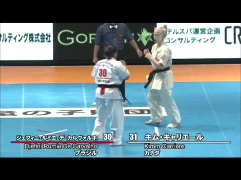 【新極真会】 The 11th World Karate Championship Women 1st round8 Djefini Carvalho vs Kimm Carriere
