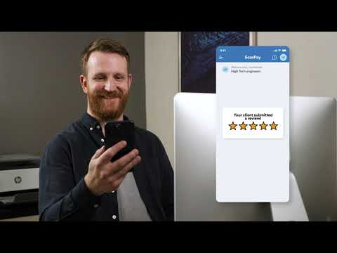 This is a commercial video produced by Rip Media Group promoting the ScanPay product.