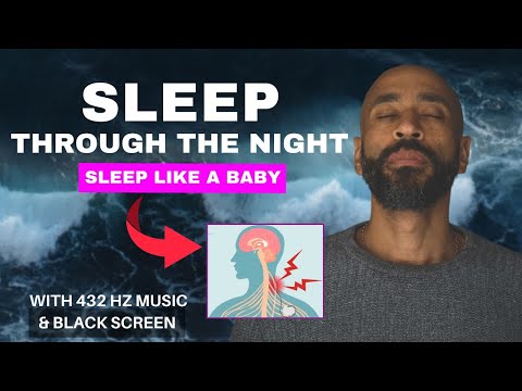 8-hour Guided Sleep Meditation with 432 Hz Music | Sleep through the night | Black Screen