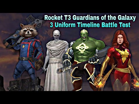Rocket T3 Guardians of the Galaxy 3 Uniform Timeline Battle Test - Marvel Future Fight