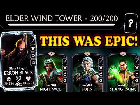 MK Mobile. Black Dragon Erron Black DESTROYS Battle 200 in Elder Wind Tower. Good Reward?