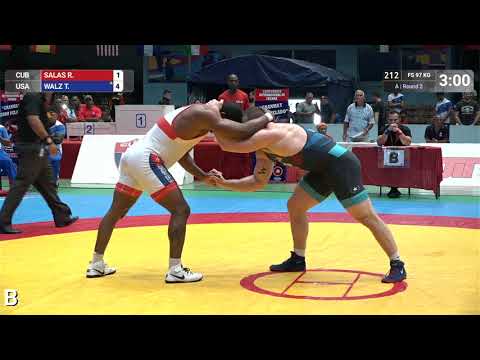 Round 2 FS - 97 kg: R. SALAS (CUB) v. T. WALZ (USA)