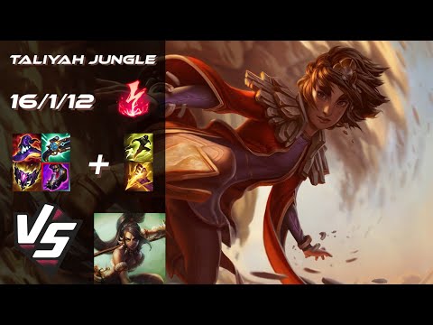 JUNGLE Taliyah vs Nidalee - EU Grandmaster Patch 25.S2.3