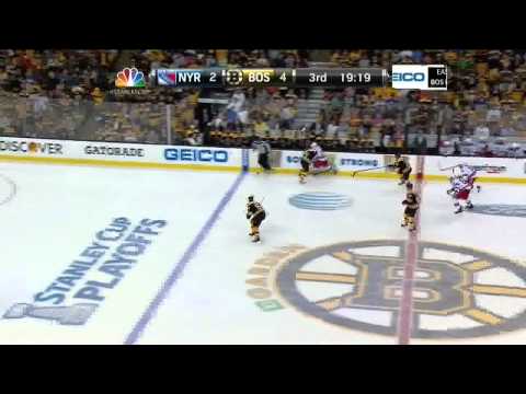 Brad Marchand tip in goal 4-2 May 19 2013 NY Rangers vs Boston Bruins NHL Hockey