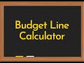 Budget Line Equation Calculator Video