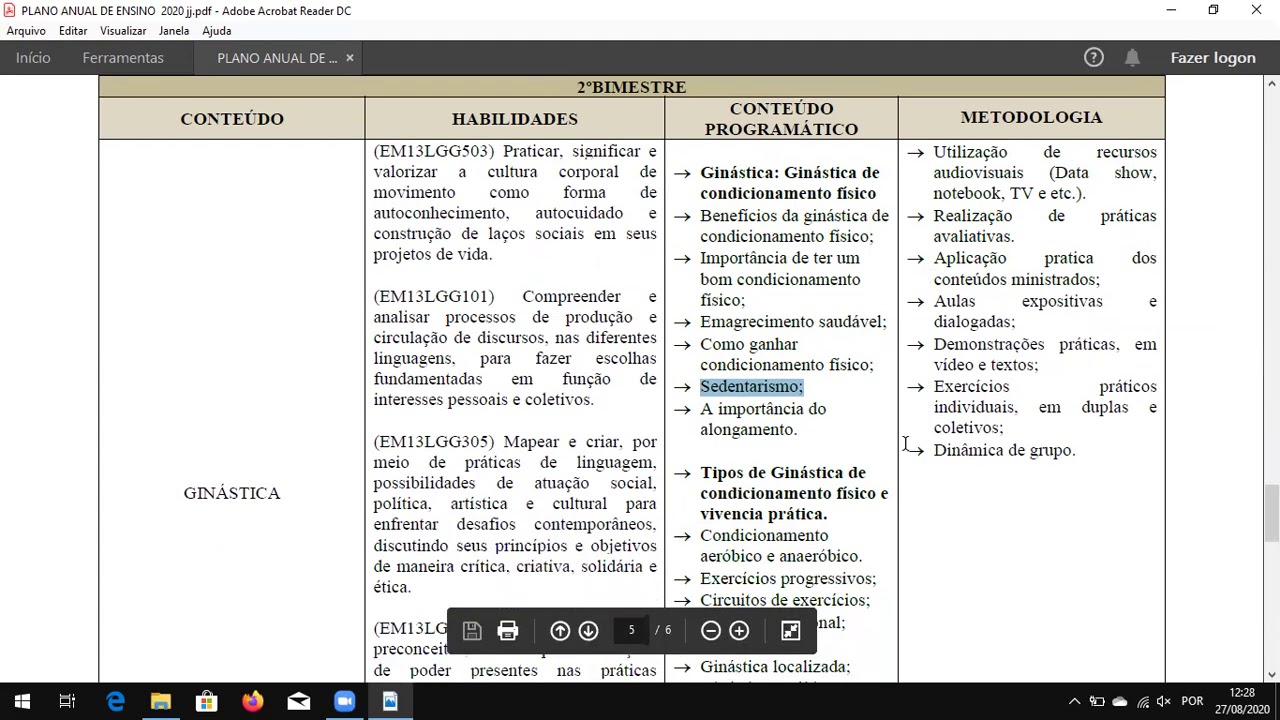 Plano anual de ensino
