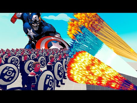 200x CAPTAIN AMERICA + 1x GIANT vs EVERY GOD - Totally Accurate Battle Simulator TABS