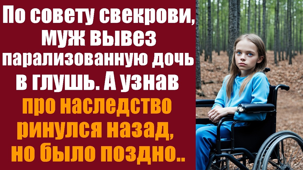 По совету свекрови, муж вывез парализованную дочь в глушь. А узнав про наследство ринулся назад.