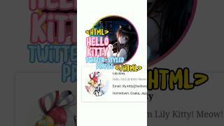 Hello Kitty Twitter Styled Profile in HTML #html #htmltutorial #programming