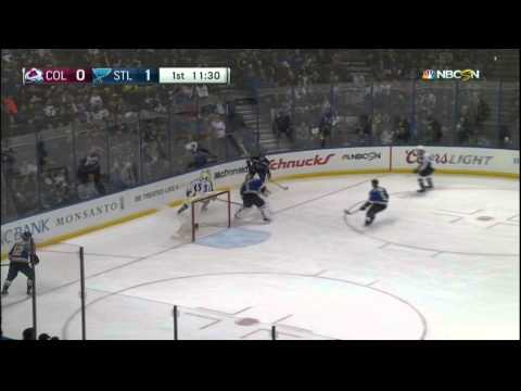 Carl Gunnarsson slapshot goal 1-0 Colorado Avalanche vs St. Louis Blues Jan 19 2015 NHL
