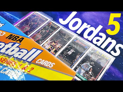 5 Jordans in Topps 1992-93 Factory Set Basketball NBA Opening