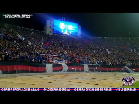 "LOS DE ABAJO - COPA LIBERTADORES - U DE CHILE 1 vs RACING 1 (O3/04/2018)" Barra: Los de Abajo &bull; Club: Universidad de Chile - La U