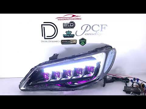 8th Gen Honda Civic FD2 Jewel Eye Custom Headlights, Prism RGB, Pivot Switchback - VisionAutoworks