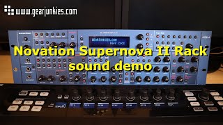 Video thumbnail for Novation Supernova II Rack sound demo by Gearjunkies