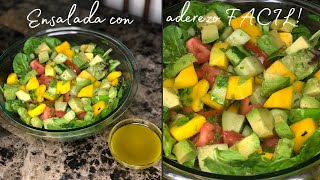 Ensalada con mango SALUDABLE, DELICIOSA Y ECONOMICA- con aderezo FACIL🙌🏼