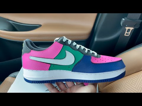 Nike Air Force 1/1 Black Multicolor Interchangeable Swoosh sneakers