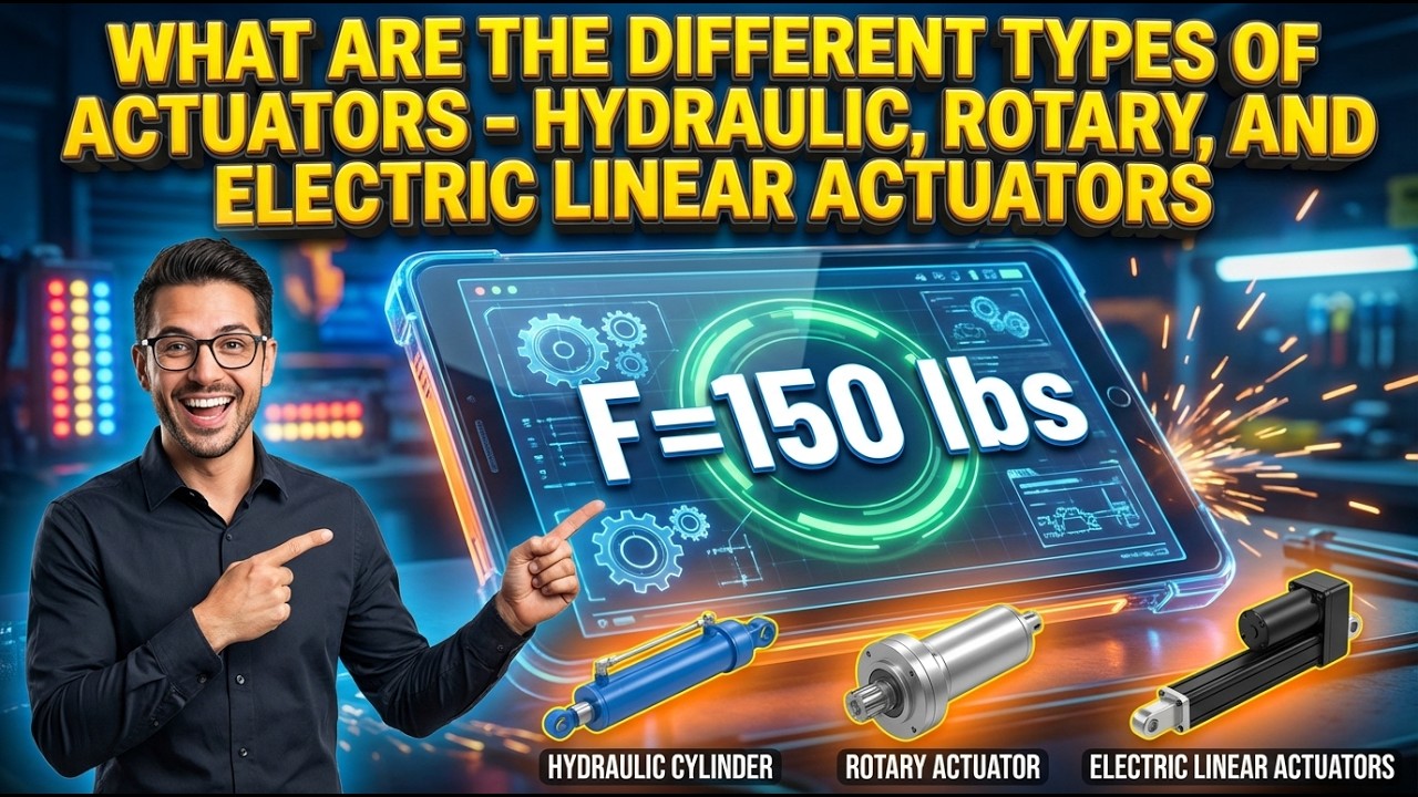 What are the different types of Actuators - Hydraulic, Rotary, and Electric Linear Actuators