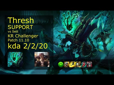 Thresh Support vs Sett - KR Challenger 2/2/20 Patch 11.10 Gameplay // [롤] 쓰레쉬 vs 세트 서폿